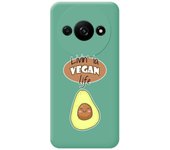 Tumundosmartphone Funda Silicona Líquida Verde para Xiaomi Redmi A3 diseño Vegan Life Dibujos