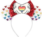 Newest Disney Mickey Mouse Ears Headband Kid Adult Festival Party Sequins 5" Bow Headband Women Baby Girl Party Hair Accessories