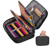 Estuche para portátiles Grande, estuches para portátiles, Organizador de portátiles escolares, Lápiz de gran capacidad, Negro