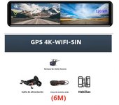 Car DVR 2160P 12" 4K Sony IMX415 Rear View Mirror Camera FHD 1080P Rear Camera Dash Cam Video Recorder Registrar with Mount