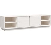 Mural de TV Madera Maciza de Pine Blanco 156x40x40 cm