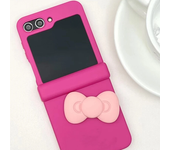 Fashion Candy Color 3D Love Heart Solid Color Case for Samsung Galaxy Z Flip5 4 3 ZFlip5 Zflip4 Zflip3 Portable Back Cover
