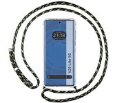 Funda Colgante Transparente para Vivo V29 Lite 5G con Cordon Verde / Dorado