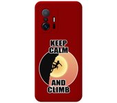 Funda Silicona Líquida Roja para Xiaomi 11T 5G / 11T Pro 5G diseño Mujer Escalada Dibujos