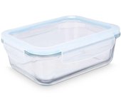 Fiambrera Borosilicato Hermética 1000ml, Recipientes de Cristal para Alimentos, Tapers Cristal Herméticos 1l - Con Tapa - Sin BPA - Aptos para Lavavajillas, Congelador y Microondas