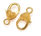 5/10pcs/lot 27x14mm Gold Silver Plated Rhodium Heart Shaped Lobster Clasp Hooks for Necklace&Bracelet Chain DIY Jewelry Making