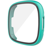 Screen Protector for Fitbit Versa 4/Sense 2 Hard PC Bumpe Protective HD Tempered Glass Case All-Around Full Cover Bumper Shell