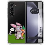 Funda Silicona Transparente para Samsung Galaxy Z Fold 5 5G diseño Conejo Dibujos