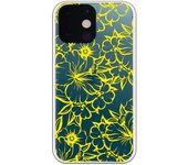 Funda compatible con iPhone 13 Mini - Flores Contorno Amarillo