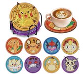 Kit de posavasos con diseño de diamantes de anime: 9 piezas para adultos, ideal para pintar con diamantes, ideal como regalo para fans del anime, decoración del hogar y kits de manualidades.