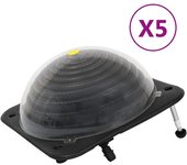 Calentadores solares de piscina 5 pzas HDPE aluminio 75x75x36cm