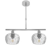 Fabrilamp - Lampara Estela 2xe14 Cromo Regx41x13 Cm C/tulipas Cristal Tallado Transparente