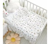 Manta De Muselina Para Bebé Recién Nacido 110*120cm Doble Capa Algodón Suave Abrazadera De Baño Para Cuna Y Carrito De Bebé