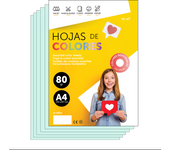 M-Office Folios De Colores A4 80g Para Impresoras y Manualidades, Papel Surtido Para Niños, Paquete Folios Colores Para Tarjetas, Escuela y Proyectos Creativos m-office (250h, Azul Claro)