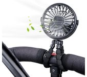 Ventilador para cochecito, minivan portáthil para cochecito, ventilador de mano con clip de Luz Nocturna recargable por USB, para Coche, cochecito, bicicleta y Camping