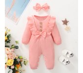 Baby Girl Clothes 0 to 3 Months Long-sleeve New Born Costume for Babies Infant Clothes Romper Toddler Clothing with Headban