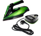 Plancha de vapor inalámbrica, 2400 W, depósito de agua de 370 ml, plancha de vapor inalámbrica con base y suela de cerámica