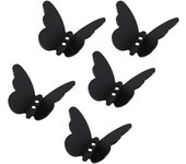 5 ganchos de pared de acero inoxidable, ganchos en forma de mariposa, perchero de baño para ropa, cocina e inodoro