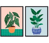 Set de 2 cuadros calidad premium con marco de madera - 30x40 cm o 50x70 cm - POSTER LAB
