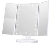 Espejo de Maquillaje LED Tríptico Wdruz Con Aumento Blanco