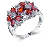 Huitan Hot Sale Cocktail Party Ring Flower Cubic Zirconia  Valentine's Day Gift  Fashion Jewelry Luxury Rings for Women & Lover