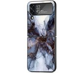 Black PC Hard Case For Samsung Galaxy Z Flip 4 3 5G Funda ZFlip4 Luxury Shockproof Back Phone Coque Marble