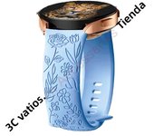 18mm 20mm 22mm Rose engrave Band for Samsung Galaxy Watch 7654 40mm 44mm Gear S3 Silicone Cute Strap Classic 43mm 45mm Active 2
