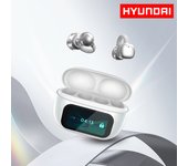 Choice HYUNDAI HY-C02 LED Power Display Earphones Wireless Bluetooth Headphones Mic Noise Cancellation Stereo Sound Earphones