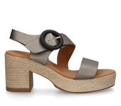 PuntoSalao Sandalias de plataforma y tacón en yute para mujer color negro VR5-1610