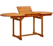 Mesa de Comedor Jardín Madera maciza Acacia (120-170)x80x75 cm