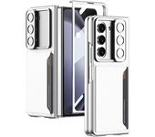 Luxury Slide Window Case for Samsung Galaxy Z Fold 6 5 Z Fold6 5G Case with Card Holder Lightweight HD Tempered Glass Cover