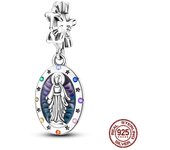 100% 925 Sterling Silver Cross Crown Virgin Mary Charms Beads Fit Pandora 925 Original Bracelets Fine DIY Jewelry For Women Gift