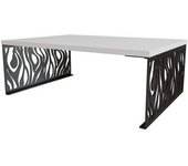Mesa de café Germantown 108 , Muebles ES, Aglomerado laminado, Blanco brillante, 100 x 70 x 45cm