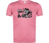 MERCHANDMANIA CAMISETA ROJA MEZCLA CON IMAGEN EN TONALIDADES NEGRAS girafa jugador animal deporte baloncesto moda verano tshirt