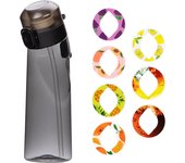 Flavored Water Bottle With 7 Flavour Pods Air Water Up Bottle Frosted Black 650ml Air Starter Up Set Water Cup For Camping Sport Kr