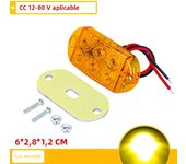 2PCS 6-Bead High-Light Waterproof Truck LED Flash Warning Light 12-80V RV Trailer Signal Light Motorcycle Width Light