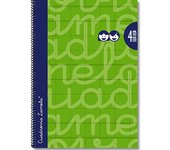 Lamela - Cuaderno con espiral, folio, tapa dura, talla 80 pÃ¡ginas/4 mm