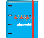 Dohe - Archivador 4 Anillas con Recambio 100 Hojas - Tamaño A4, Cierre con Goma, 4 Separadores de Colores, Sobre Portadocumentos, Papel 90 g/m², Compresor, Material escolar - Playmobil
