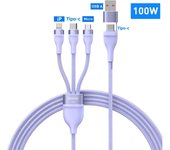 Baseus 100W 3 in 2 USB Cable For Macbook Fast Charging 20W USB Type C  Cable For iPhone 15 14 Pro Max Huawei Honor Xiaomi 13