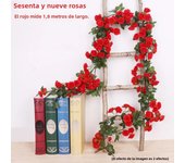 Flower Garland Flower Vines Artificial Rose Vines Hanging Fake Flower Wall Decor Vines Ivy Garlands for Wedding Party Craft