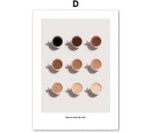 Coffee Bean Macaron Cake Croissant Wall Art Canvas Painting, Nordic Posters & Prints, Ideal Wall Pictures for Kitchen