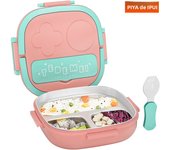 500ML Stainless Steel Bento Box Insulated Lunch Box For Kids Toddler Girls Metal Portion Sections Leakproof Lunch Container Box