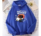 Cartoon Cat Slogans Are Urgent And Useless Mens Hoodie Comfort Versatile Hoody Leisure Personality Sweatshirt Home Fashion Tops