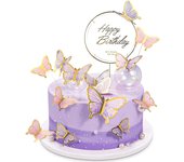 21 piezas de mariposas para decoración de tartas, decoración tridimensional de mariposas, adornos para tartas, cupcakes, cumpleaños de niñas