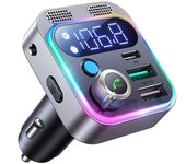 Transmisor FM Bluetooth Para Radio De Coche Con Doble Micrófono Para Llamadas Manos Libres Sin Cables Reproductor MP3 Soporte Carga Rápida