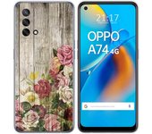 Tumundosmartphone Funda Gel Tpu para Oppo A74 4G diseño Madera 08 Dibujos
