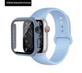 Glass+Case+Strap for Apple Watch Band 45mm 44mm 41mm 40mm 38mm 42mm Screen Protectors for Apple IWatch Series 9 8 7 6 SE 5 3 4