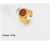 Encanto Joyería de dedo turquesa, Anillos largos ovalados de acero inoxidable con forma de gota de agua y corazón de sol para mujeres y hombres, accesorios chapados en oro, Anillos abiertor, accesorio de figura de Color dorado