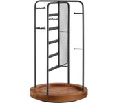 Soporte para Joyas, Expositor Giratorio para Joyas, 4 Secciones Independientes, Estructura de Metal, with Bandeja Inferior
