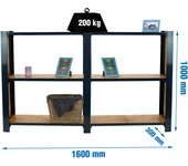 Estantería SIMONRACK Officlick 3/300 wood 1600 antracita/osb